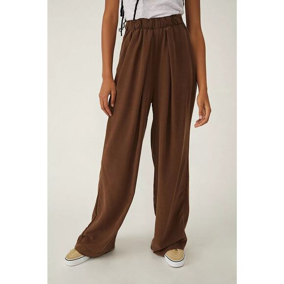 MSRP $128 NWT Free People Nothin To Say SUPER SOFT Pleated Trouser Size L - Picture 4 of 11